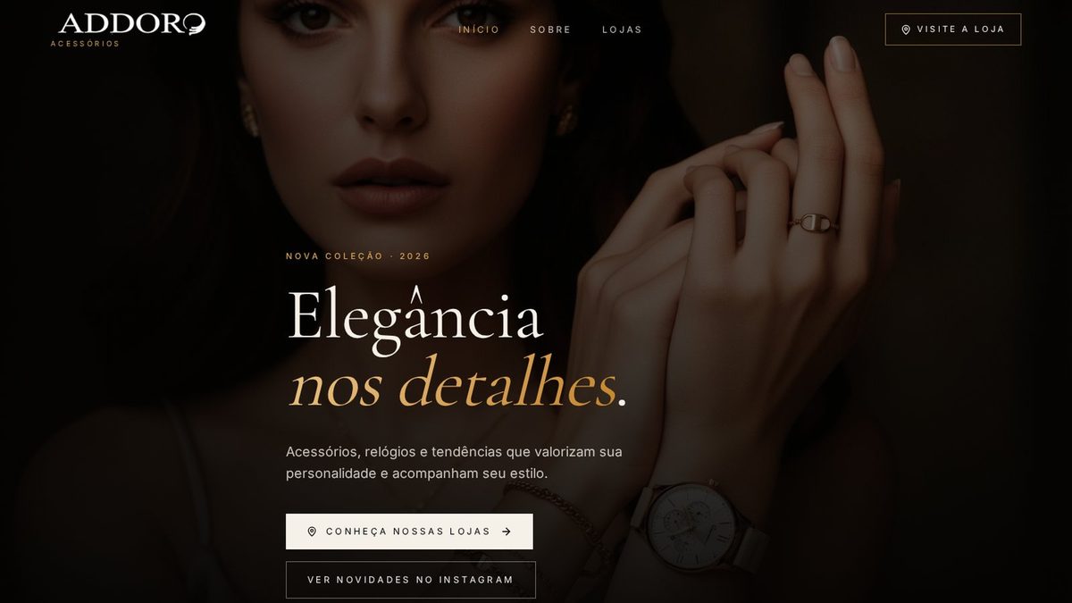 Sitio web de Addoro Acessórios desarrollado por Dragon Digital