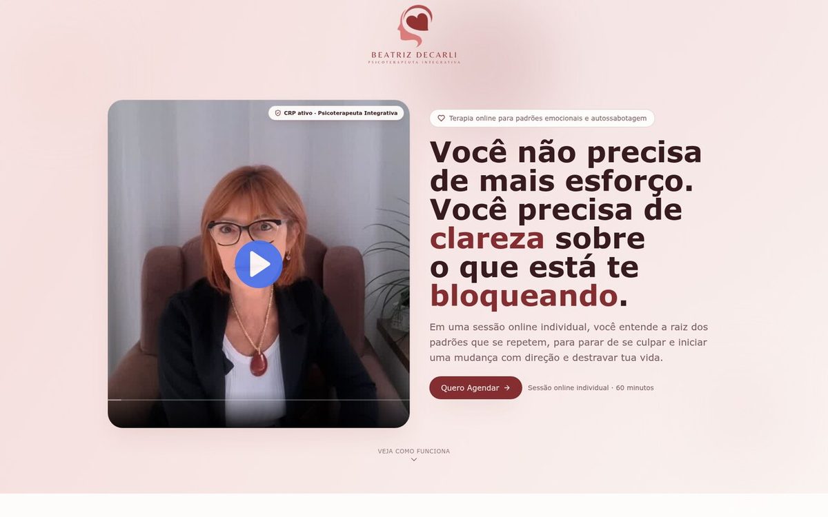 Sitio web de Beatriz De Carli desarrollado por Dragon Digital