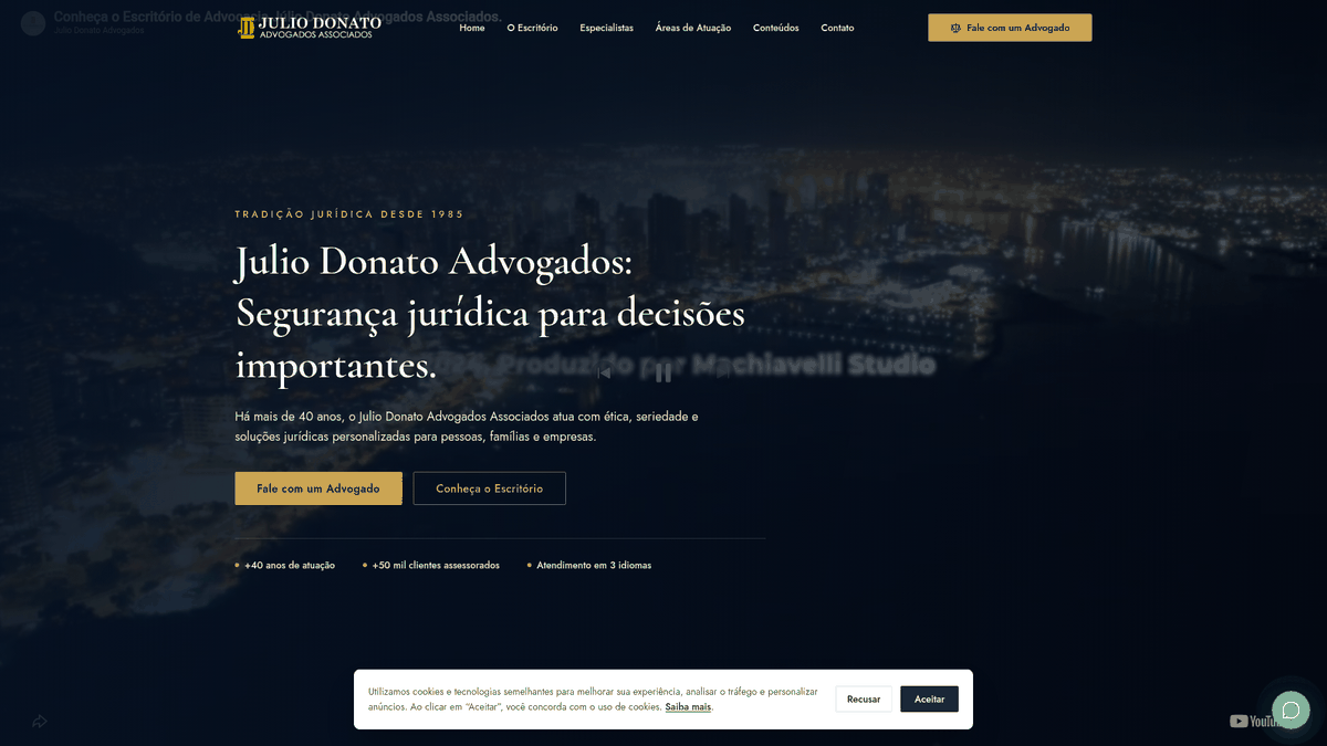 Sitio web de Julio Donato Advogados Associados desarrollado por Dragon Digital