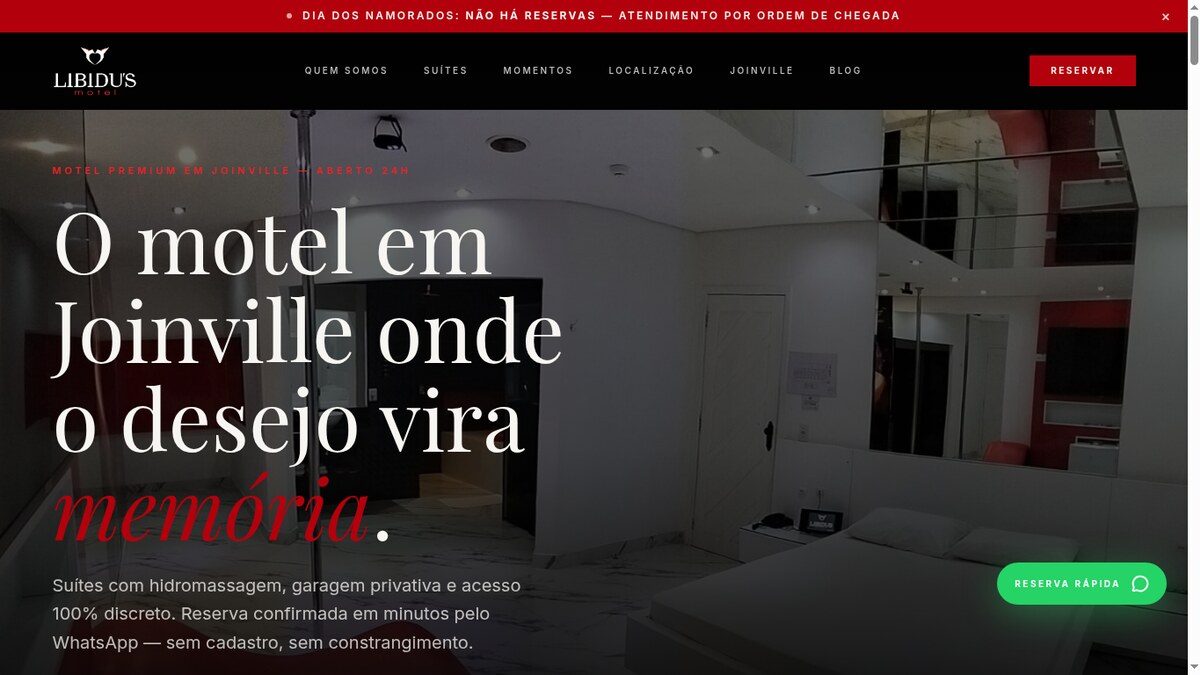Sitio web de Motel Libidu's desarrollado por Dragon Digital